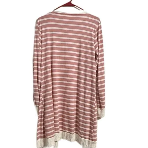 Tickled Teal Pink and White Striped Cardigan - Picture 2 of 5